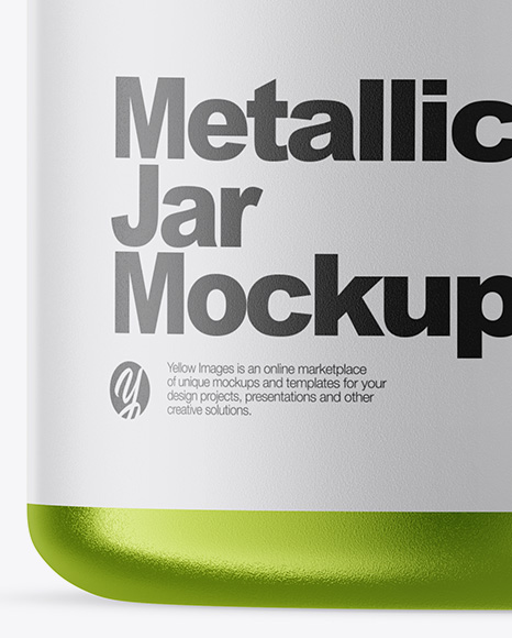 Metallic Jar Mockup - Front View