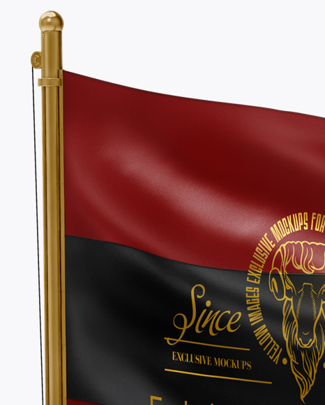 Flag Mockup - Half Side View