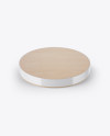 Wooden Round Pack Mockup - Front (High-Angle Shot) &amp; Bottom Views