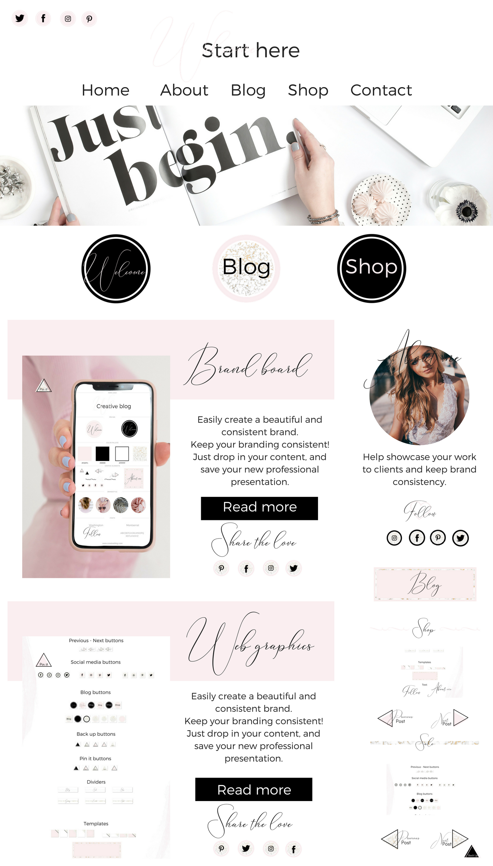 Web graphics - Pink, black, marblegold