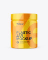 Plastic Jar in Glossy Shrink Sleeve Mockup