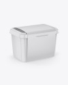 Glossy Plastic Container w/ Label Mockup - Half Side View