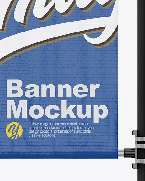 Matte Banner on Pillar Mockup - Front View