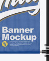 Matte Banner on Pillar Mockup - Front View