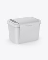 Matte Plastic Container w/ Label Mockup - Half Side View