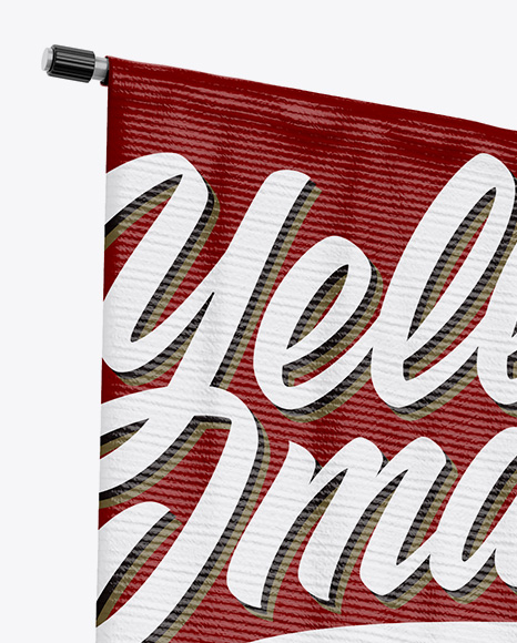 Glossy Banner on Pillar Mockup - Half Side View