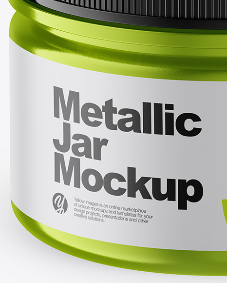 Metallic Jar Mockup (High-Angle Shot)