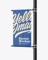 Matte Banner on Pillar Mockup - Half Side View