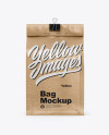 Kraft Coffee Bag With Clip Mockup - Front View