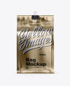 Metallic Coffee Bag With Clip Mockup - Front View Metallic Coffee Bag With Clip Mockup - Front View