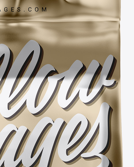 Metallic Coffee Bag With Clip Mockup - Front View Metallic Coffee Bag With Clip Mockup - Front View