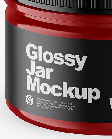 Glossy Jar Mockup (High-Angle Shot)