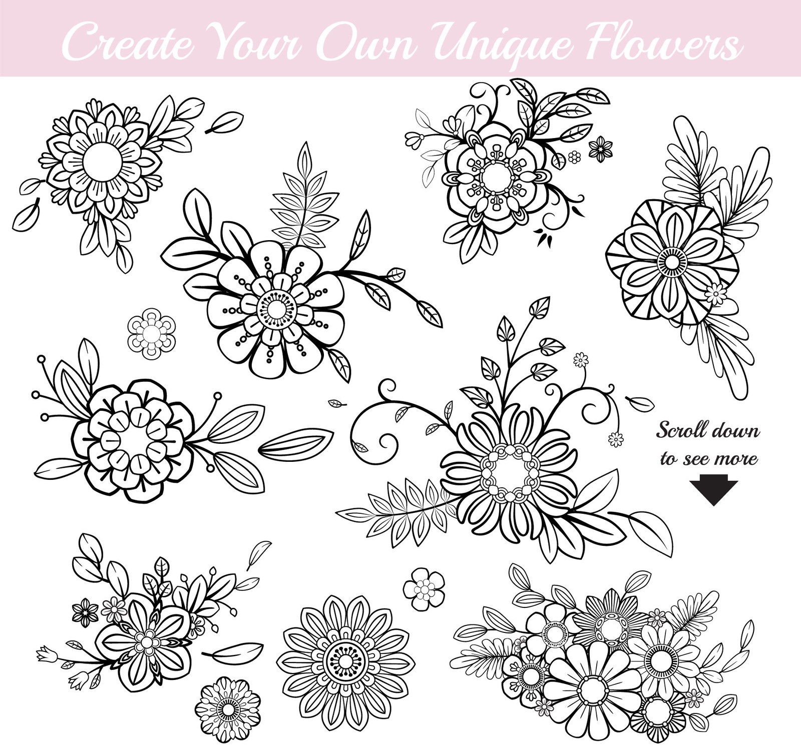 110 Floral Brushes for Illustrator