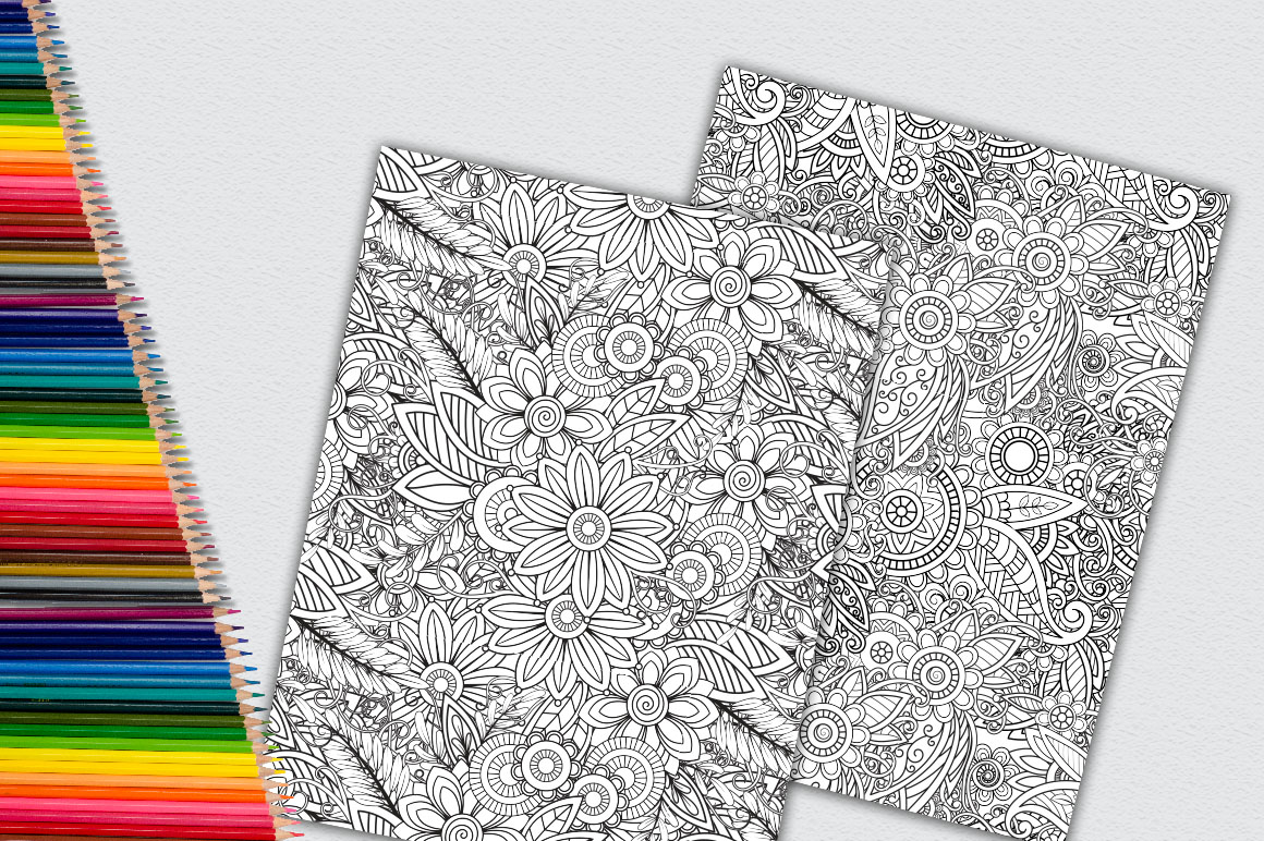 6 Floral Seamless Patterns 6 Floral Seamless Patterns