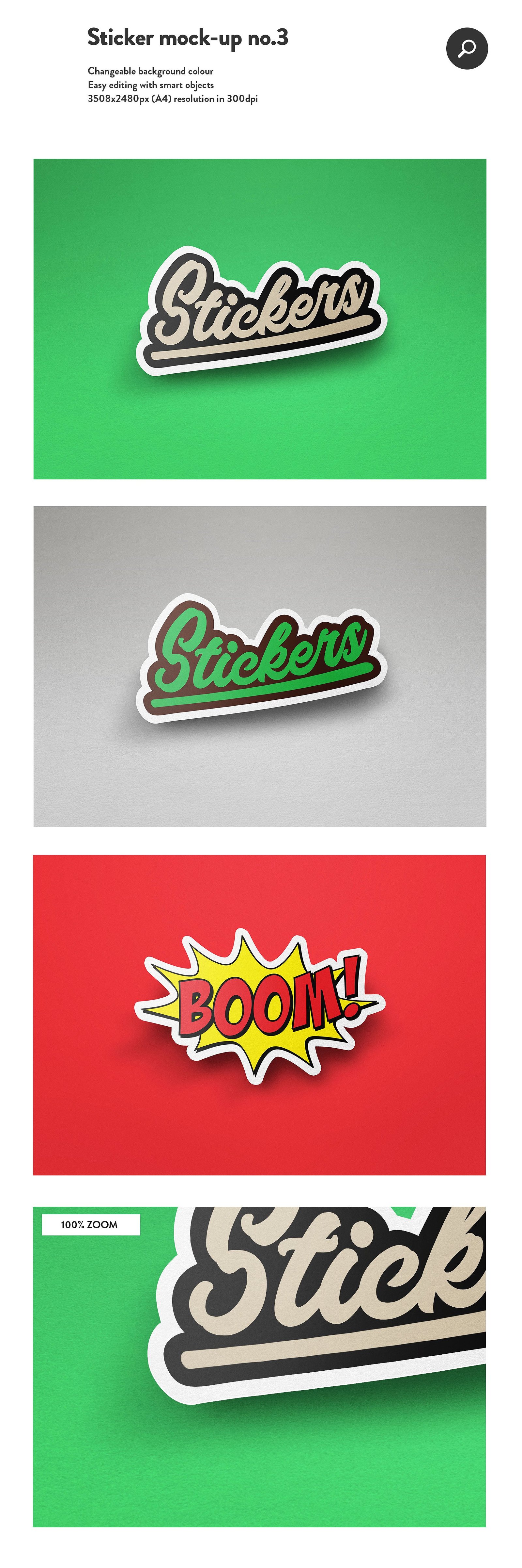 8 Sticker &amp; logo mockup bundle