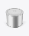 Metallic Tin Can with Transparent Cap Mockup - Front View (High Angle Shot)