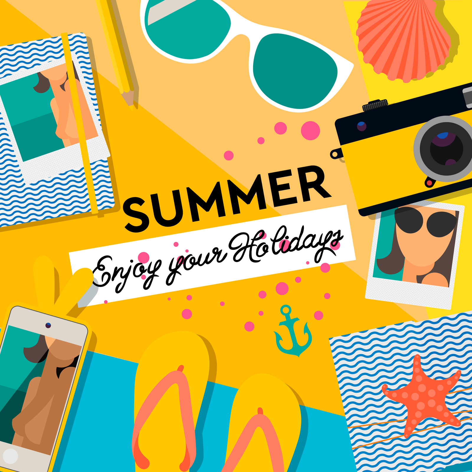 Social media templates Summer Time Social media templates Summer Time