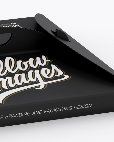 Matte Paper Box with Handle Mockup - Half Side View