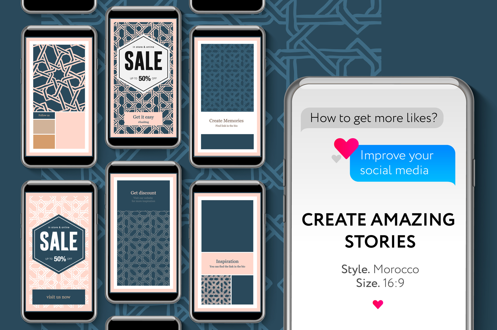 Social media story templates for brands and blogger