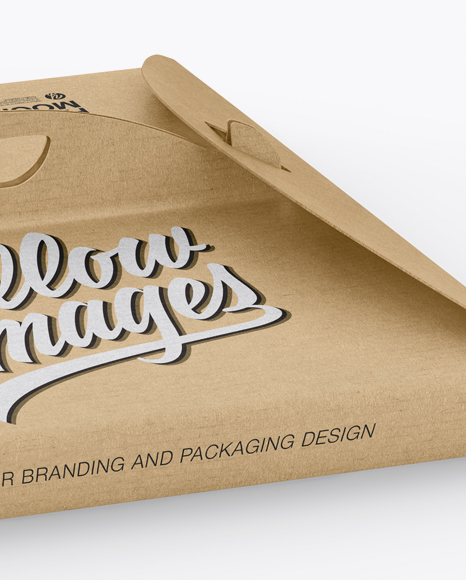 Kraft Paper Box with Handle Mockup - Half Side View