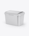 Matte Plastic Container with Label Mockup - Half Side View