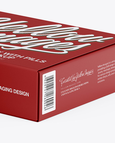 Two Matte Boxes with Pills Mockup - Half Side View