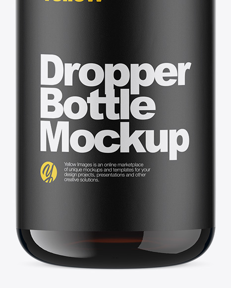 Amber Glass Dropper Bottle Mockup