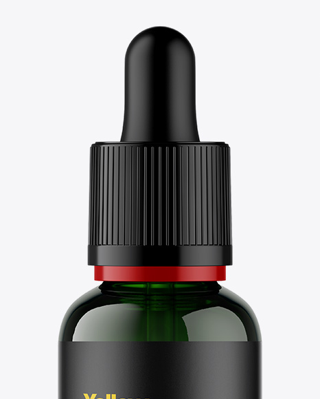 Green Glass Dropper Bottle Mockup