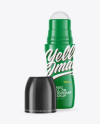 Glossy Roll-On Deodorant Open Cap Mockup - Front View