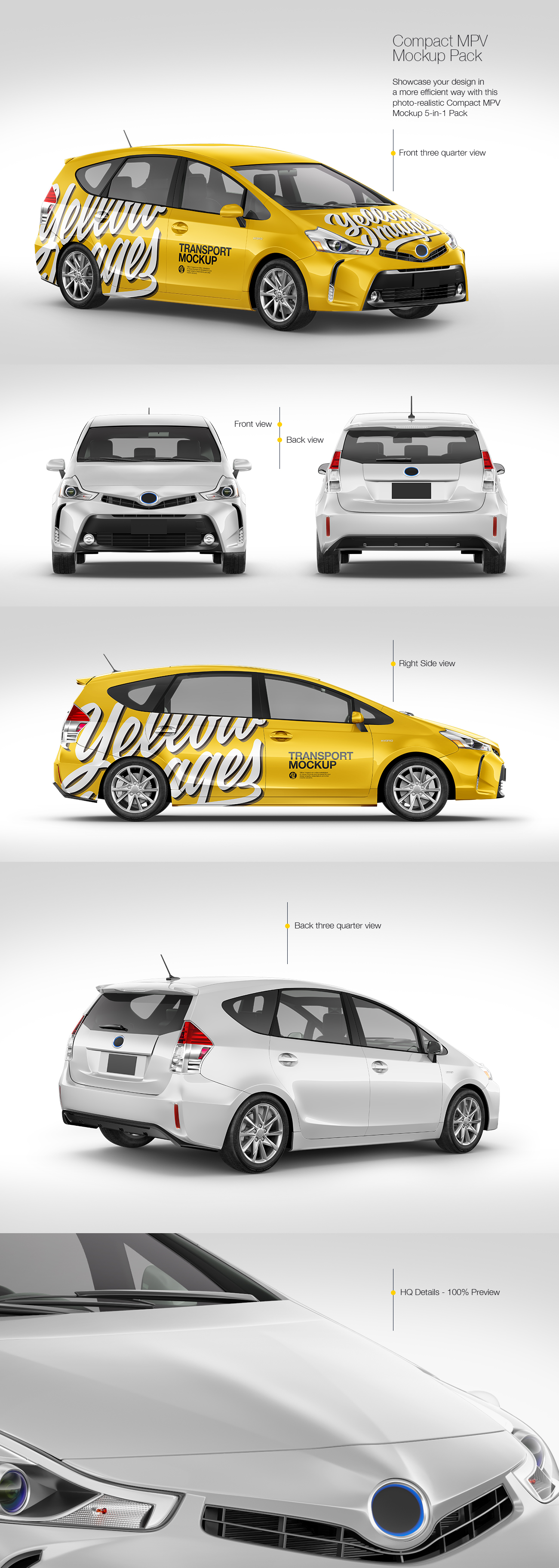 Compact MPV Mockup Pack Compact MPV Mockup Pack