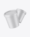 Two Matte Ice Cream Cups Mockup