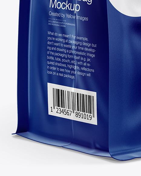 Matte Coffee Bag With Tin-Tie Mockup - Half Side View