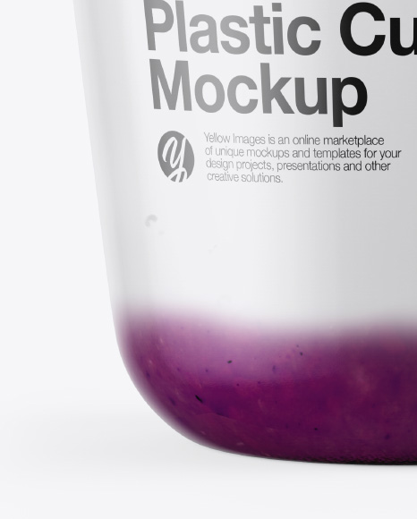 Cup with Blueberry Yogurt and Muesli Mockup