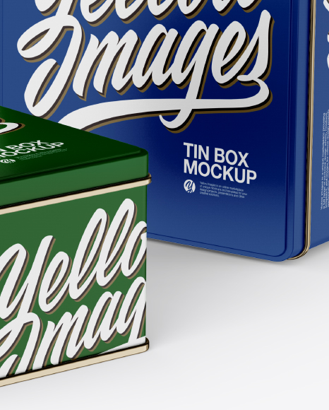 Two Matte Tin Boxes Mockup