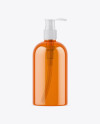 Orange Liquid Soap Bottle with Pump Mockup