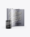 Matte Metallic Spring Pop-up Stand Mockup - Half SIde View