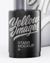 Matte Metallic Spring Pop-up Stand Mockup - Half SIde View - Free