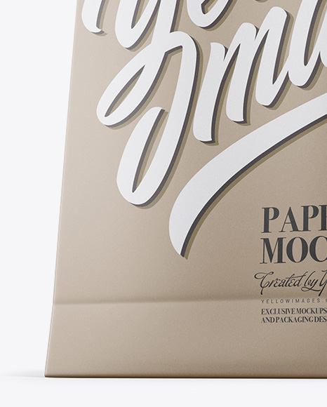 Karft Paper Bag w/ Label Mockup - Half Side View