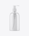 Clear Liquid Soap Bottle with Pump Mockup