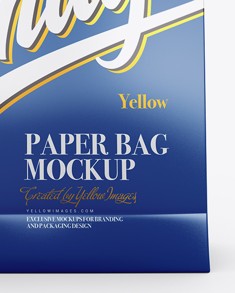 Glossy Paper Bag Mockup - Front View