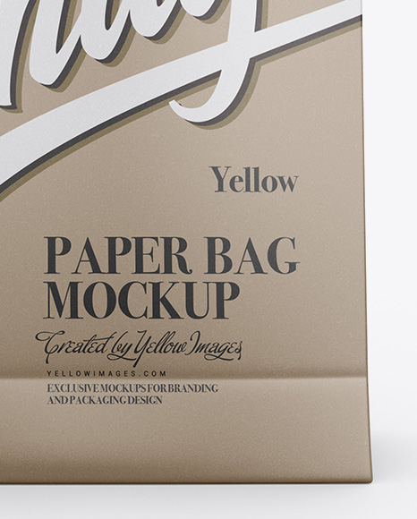 Kraft Paper Bag Mockup - Front View