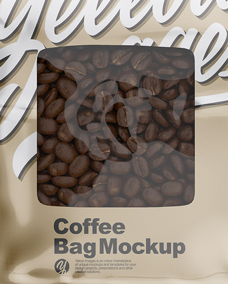 Metallic Coffee Bag Mockup - Front View