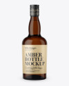 Amber Liquor Bottle Mockup - Front View