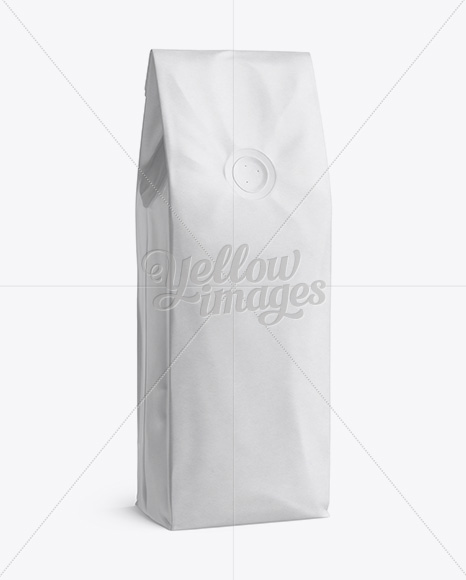 250g Coffee Bag With Valve Mockup - Half-Turned View