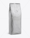 250g Matte Metallic Coffee Bag With Valve Mockup - Half-Turned View