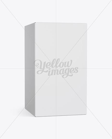 Matte Paper Box Mockup - 25° Angle Front View (Eye-Level Shot)