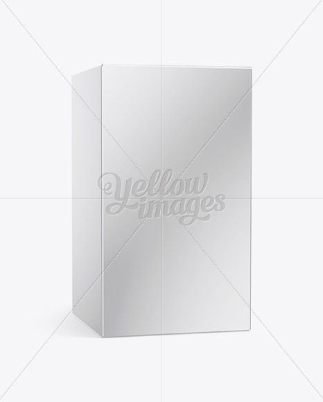 Glossy Paper Box Mockup - 25° Angle Front View (Eye-Level Shot)