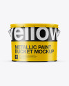 Metallic Paint Bucket Mockup - Eye-Level Shot