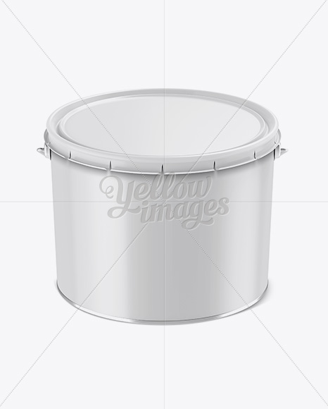 Metallic Paint Bucket Mockup - High-Angle Shot