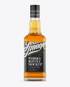 Glass Bottle W/ Whiskey Mockup - Front View